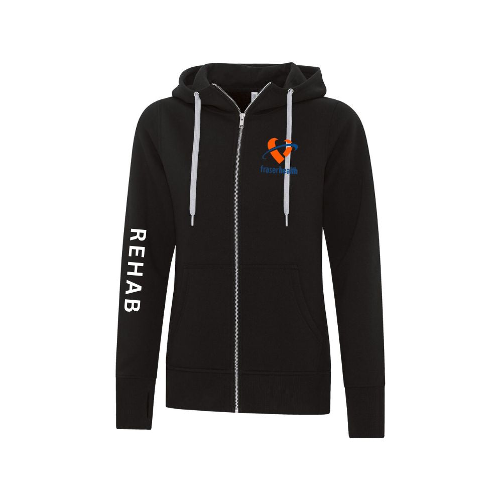 Fraser Health REHAB Core Zip Hoodie - Ladies